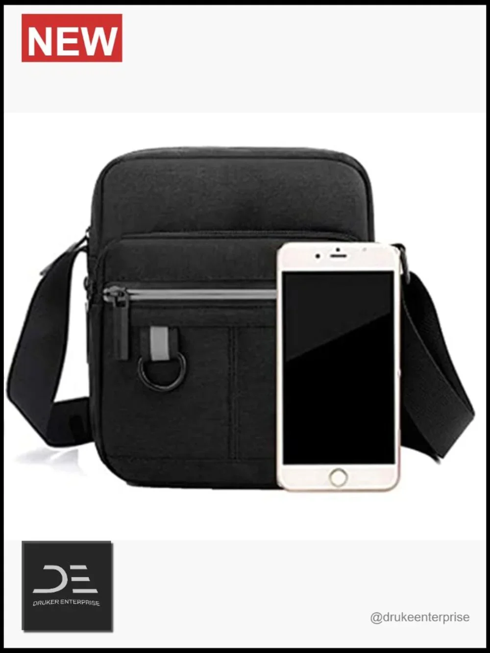Canvas Crossbody Bag for Men, Small Shoulder Bag, Mini Messenger Bag, Cell